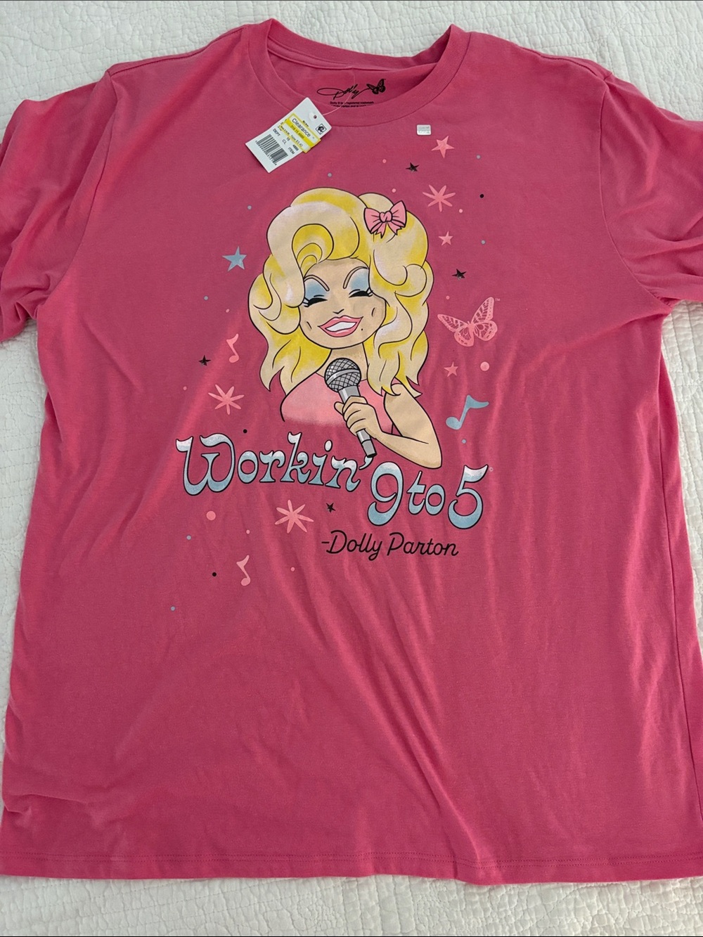 Dolly Parton Pink Tshirt – Workin' 9 to 5 Design